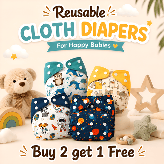 Premium Reusable Cloth Diaper - Pack of 2