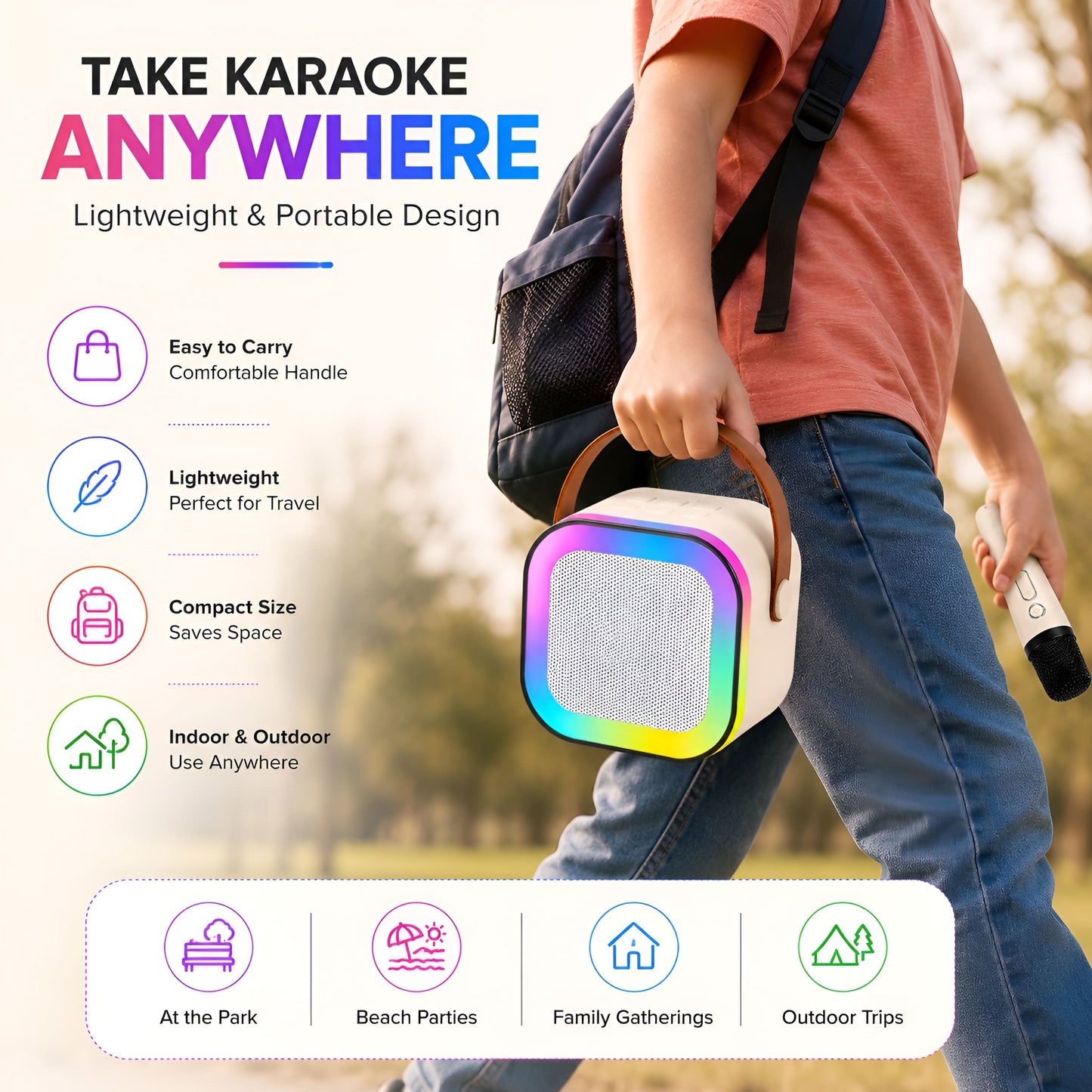 Rechargeable Karaoke Mic with Speaker