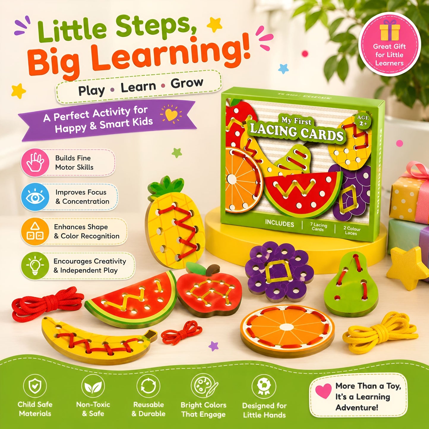 Fruit Lacing Cards Activity