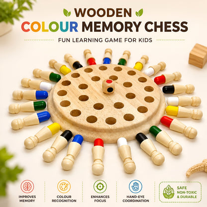 Wooden Colour Memory Chess