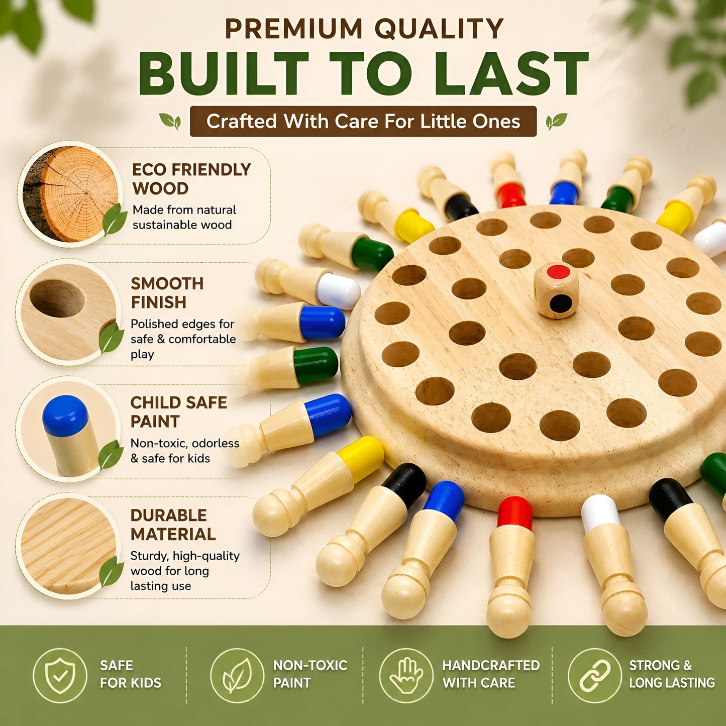 Wooden Colour Memory Chess