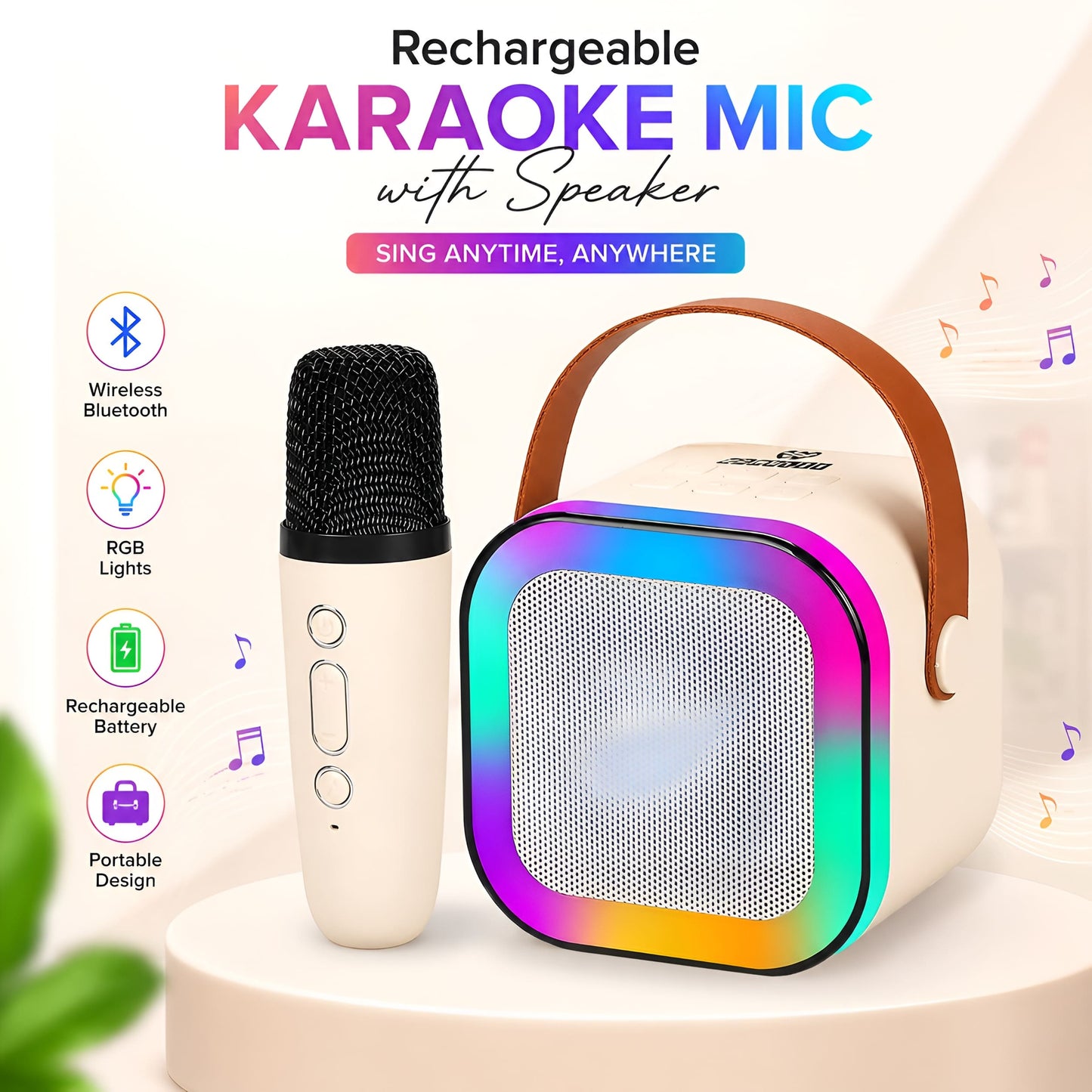 Rechargeable Karaoke Mic with Speaker