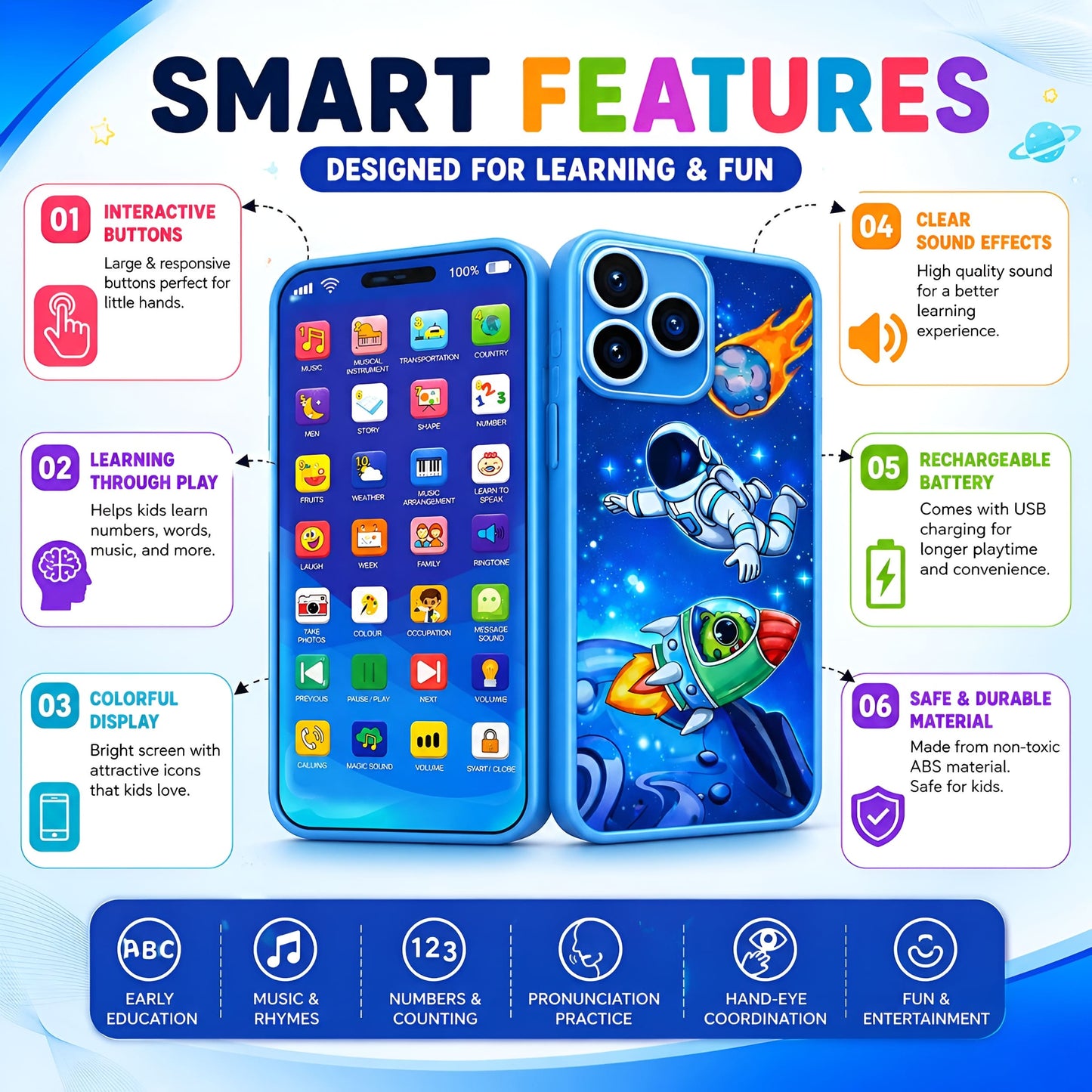 Rechargeable Kids Learning Phone