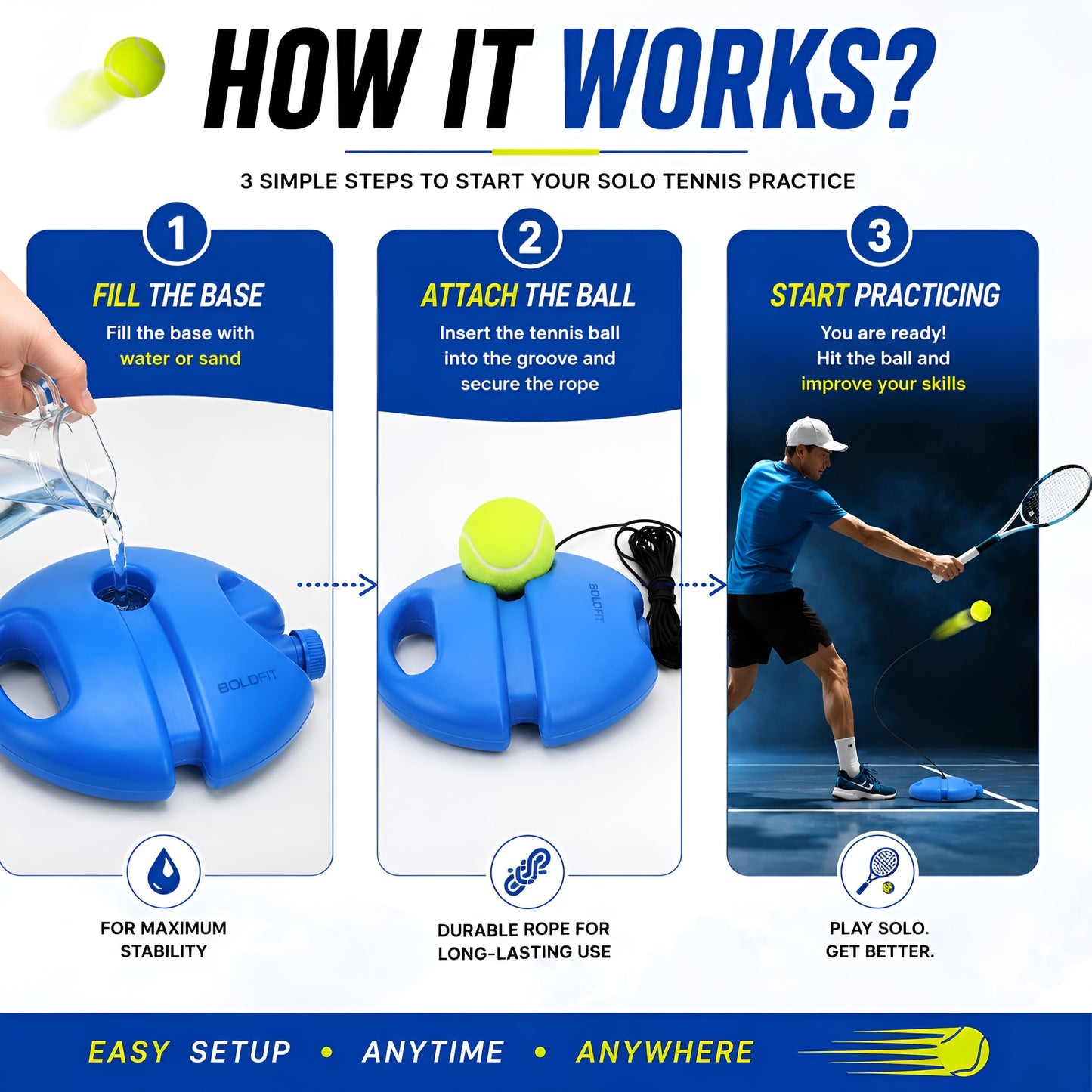 Solo Training Rebound Ball Cricket