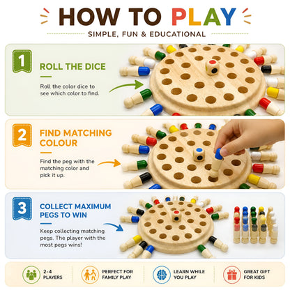 Wooden Colour Memory Chess