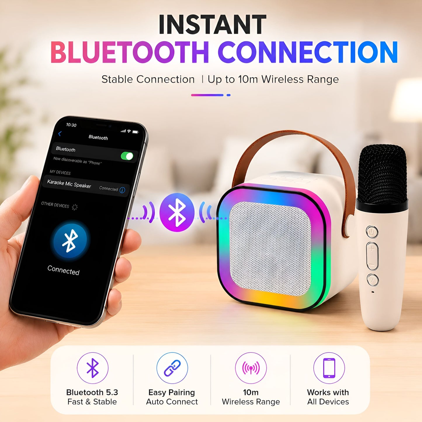 Rechargeable Karaoke Mic with Speaker